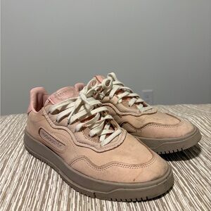 adidas Pastel Pink Suede Low-Top Sneakers